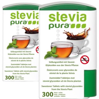 Stevia Sstofftabletten | Stevia Tabletten | Stevia Tabs im Spender | 2x300