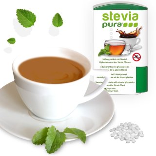 Stevia Sstofftabletten Nachfllpackung | Stevia Tabs | Stevia Tabletten + Spender | 3x1200