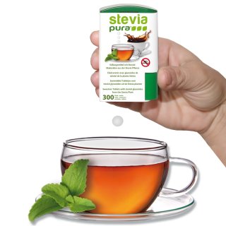 Stevia Sstofftabletten Nachfllpackung | 5000 + Edelstahl Sstoffspender