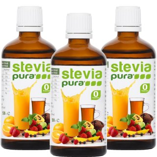 Stevia Flssigse | Stevia flssig Extrakt | Stevia Drops | 3x50ml